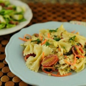 Garlic Herb Farfalle with Carrots and Zucchini