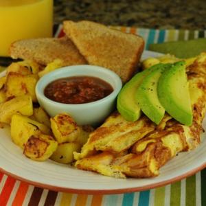 Giant Smoked Turkey and Cheddar Omelet