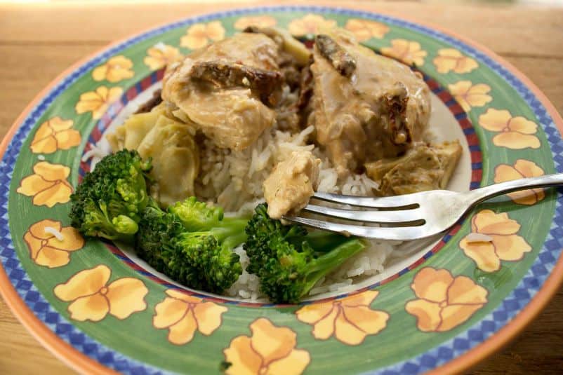 Goddess Chicken with Artichokes and Sundried Tomatoes - The Scramble