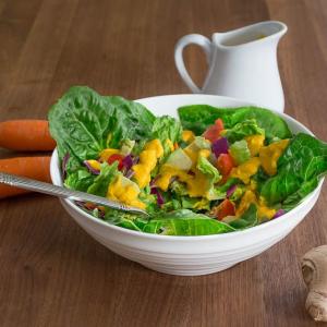 Green Salad with Japanese Carrot Ginger Dressing