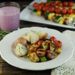 Grilled Chicken Sausage Kabobs with Vegetables