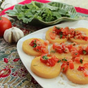 Grilled Italian Polenta with Fresh Tomatoes and Beans