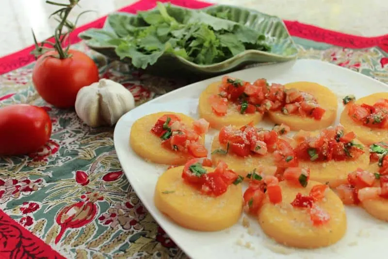 Grilled Italian Polenta with Fresh Tomatoes and Beans