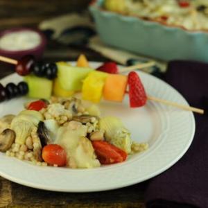 Israeli Couscous, Artichoke, and Feta Bake