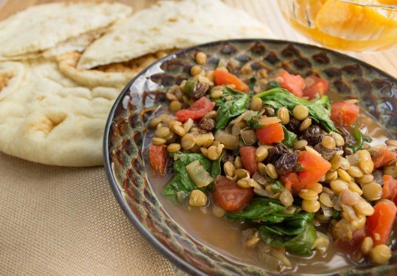 Lovely Lentils with Spinach and Tomatoes