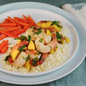 Mango Salsa Shrimp (or Chicken)