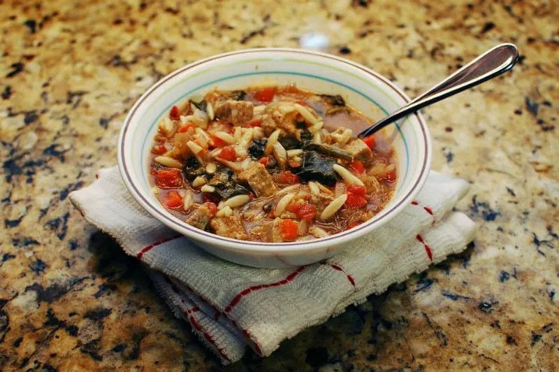 Meatball and Orzo Soup: a great easy dinner for one or two people