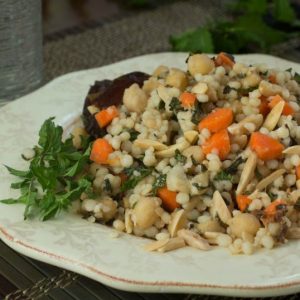 Moroccan Couscous (or Farro) Salad with Chickpeas and Dates