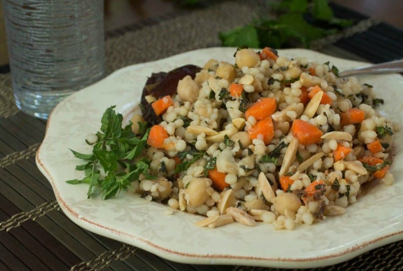 Moroccan Couscous (or Farro) Salad with Chickpeas and Dates - The Scramble