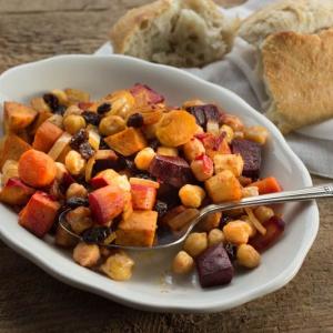 Moroccan Roasted Root Vegetables with Chickpeas