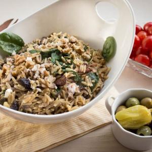 Orzo with Portobello Mushrooms, Shallots, and Figs