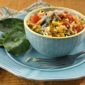 Orzo with Corn, Tomatoes, Spinach, and Basil
