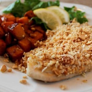 Panko Peanut Crusted Pork Chops or Tilapia