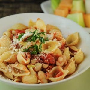 Pasta with White Beans, Tomatoes, and Basil