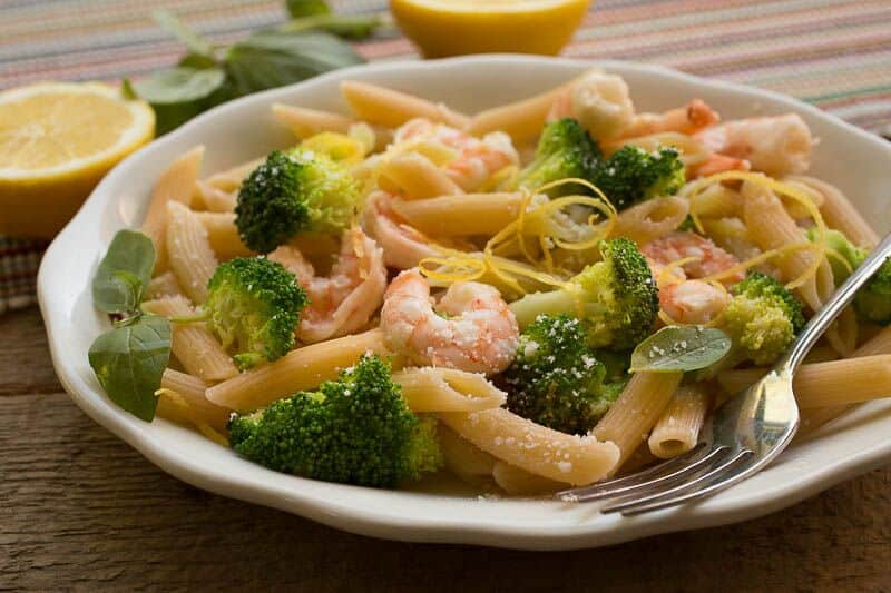 Penne with Broccoli and Lemon Butter Garlic Shrimp The Scramble