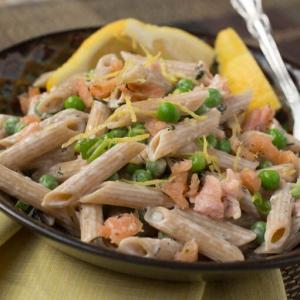 Penne with Smoked Salmon and Peas