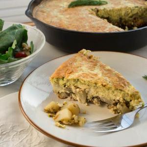 Potato and Zucchini Frittata with Goat Cheese and Dill