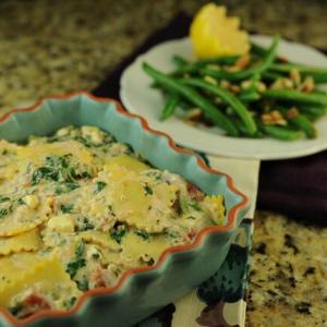 Ravioli, Spinach, and Feta Bake