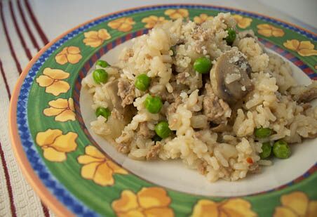 Risotto with Sausage, Mushrooms, and Peas - The Scramble