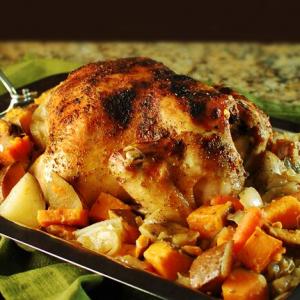 Roast Chicken with Potatoes and Carrots