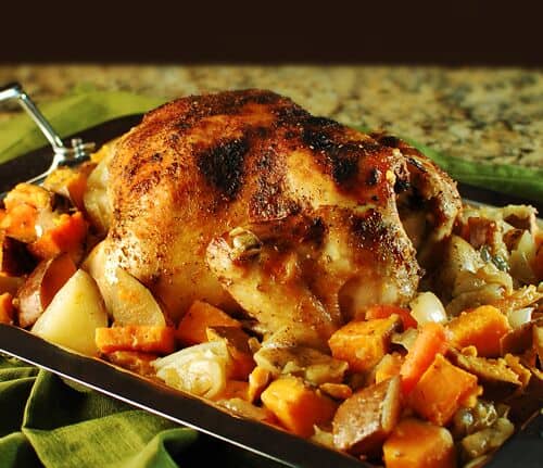 Roast Chicken with Potatoes and Carrots - The Scramble