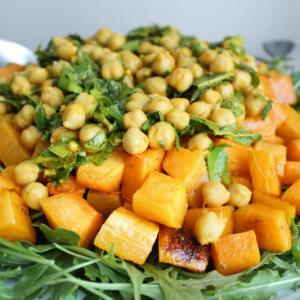 Roasted Squash and Marinated Chickpea Salad