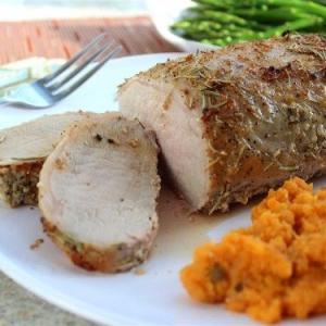 Rosemary-Garlic Pork with Whipped Sweet Potatoes