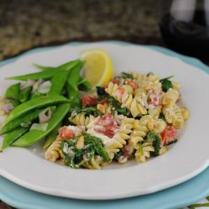 Rotini with Arugula or Spinach and Pine Nuts