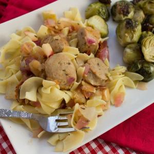 Sausage and Cabbage Saute with Tart Apples