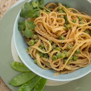 Sesame Noodles with Peas