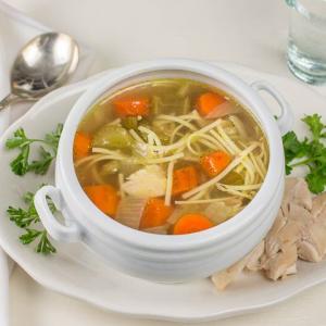 Slow Cooker Whole Chicken Noodle (or Farro) Soup