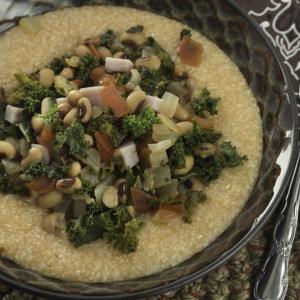 Smoky Beans and Greens over Quick Grits