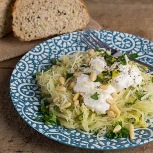 Spaghetti Squash with Lemon-Herb Gremolata and Creamy Ricotta