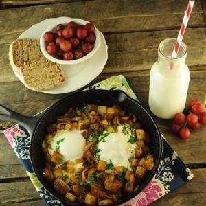 Spanish Pan-Fried Eggs and Potatoes with Chorizo