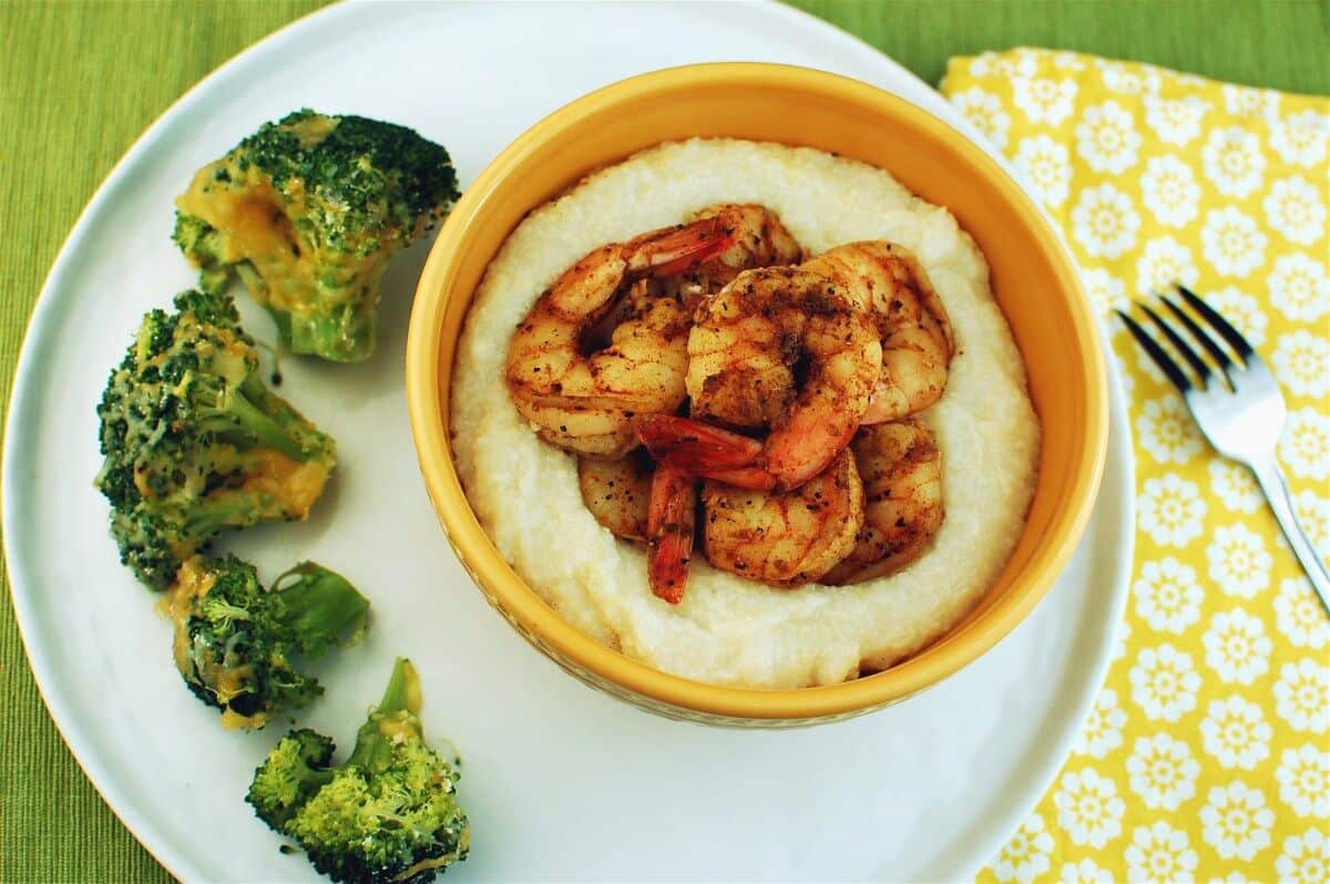 Spice-Tossed Shrimp with Parmesan Grits - The Scramble