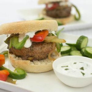 Spiced Lamb Burgers with Grilled Onions