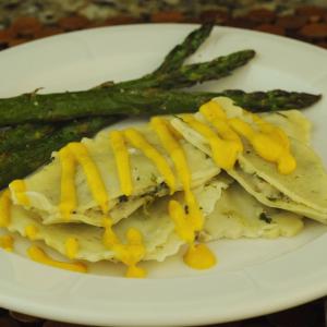 Spinach Ravioli with Creamy Yellow Squash Sauce