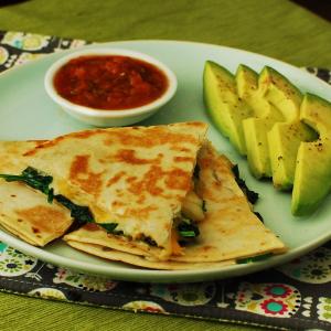 Spinach and Onion Quesadillas