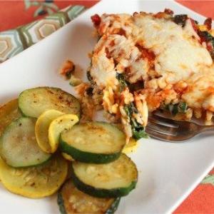 Three Cheese Spinach Orzo Bake