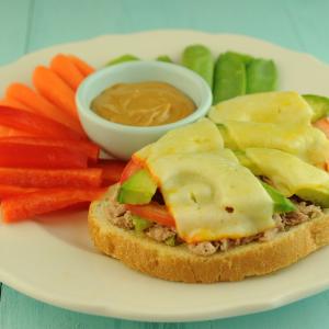 Tuna Melts with Sliced Avocado and Tomato