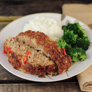 Turkey Parmesan Meatloaf with Red Peppers