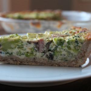 Whole Wheat Broccoli, Mushroom, and Cheese Quiche