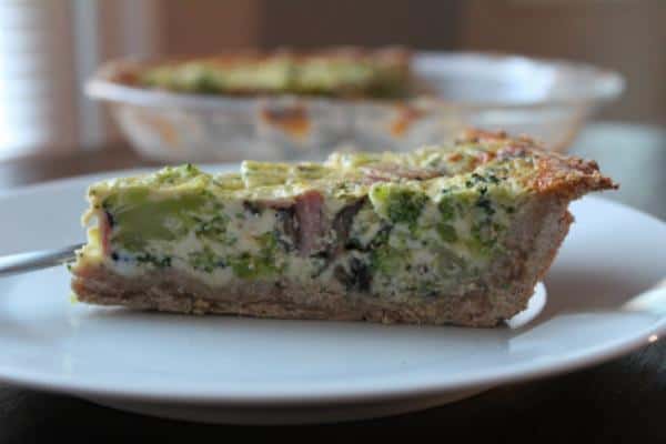 Whole Wheat Broccoli, Mushroom, and Cheese Quiche