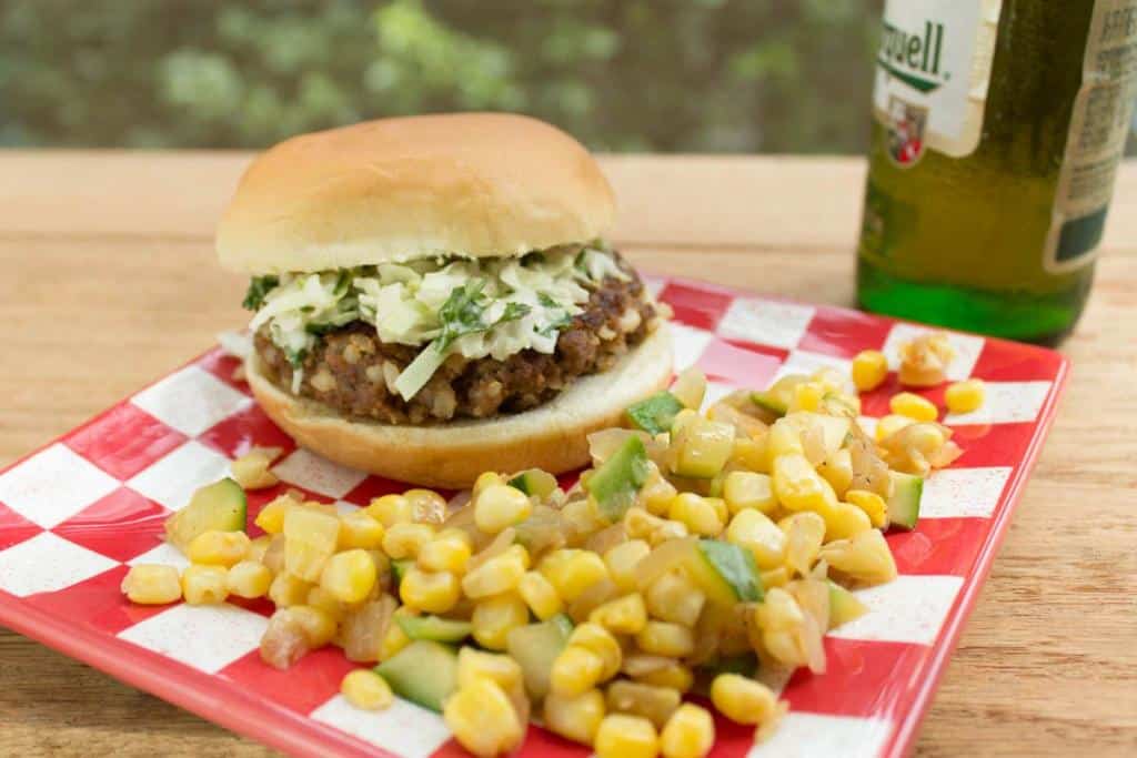 Zesty Southwestern Burgers with Cilantro Slaw