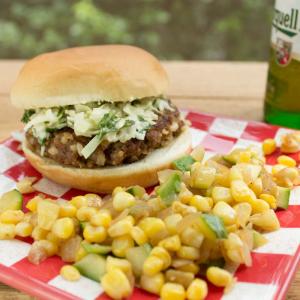 Zesty Southwestern Burgers with Cilantro Slaw