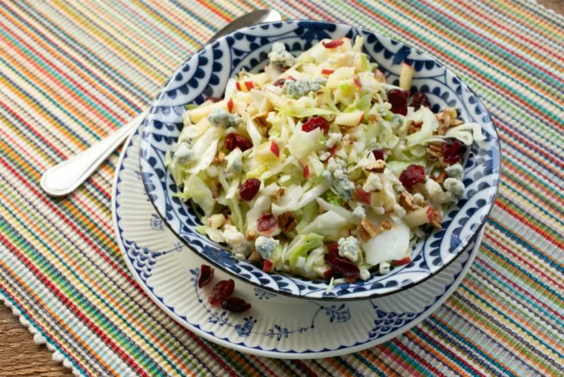 Apple, Cabbage, and Gorgonzola Slaw