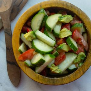 Avocado Cucumber and Tomato Salad