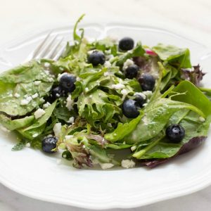 Baby Greens with Blueberries and Feta Cheese