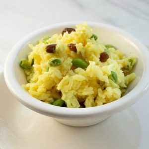 Fluffy Coconut Edamame Rice