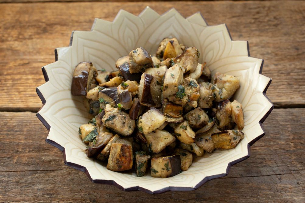 Roasted Eggplant with Fresh Mint The Scramble